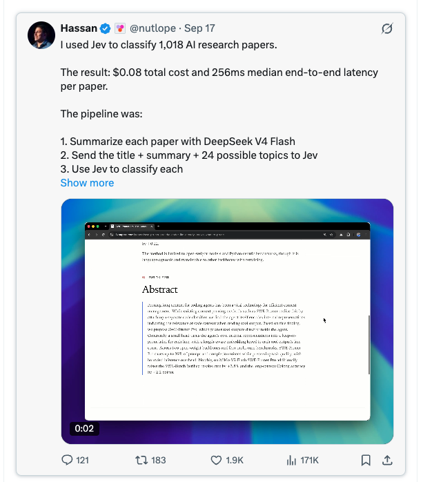 Hassan shares results from classifying 1,018 AI research papers with Jev